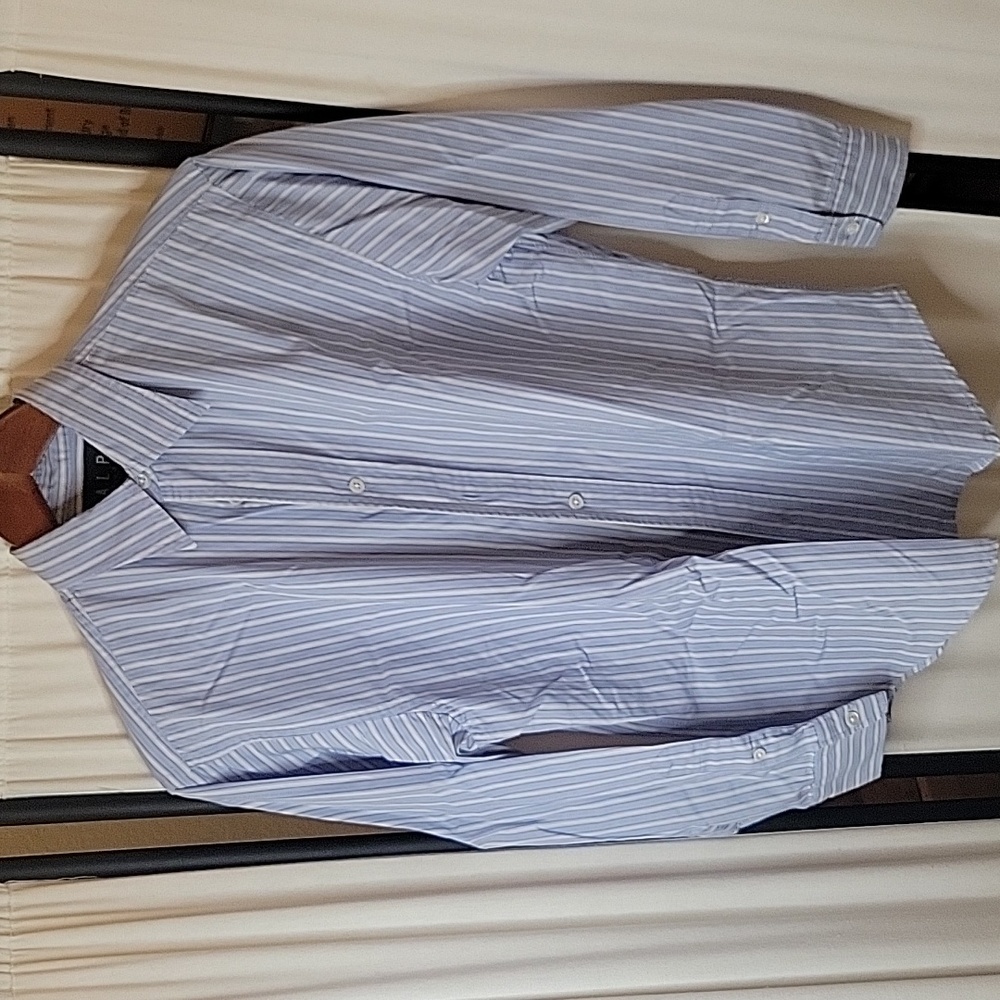 Polo Ralph Lauren Boys L/S Blue & White Striped Shirt, Size 6, 100% Cotton
